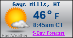 Weather Forecast for Gays Mills, WI