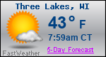Weather Forecast for Three Lakes, WI