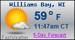 Weather Forecast for Williams Bay, WI