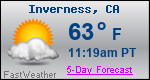 Weather Forecast for Inverness, CA