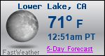 Weather Forecast for Lower Lake, CA