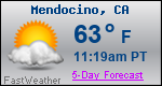 Weather Forecast for Mendocino, CA