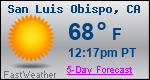 Weather Forecast for San Luis Obispo, CA