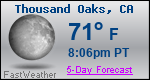 Weather Forecast for Thousand Oaks, CA
