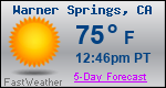 Weather Forecast for Warner Springs, CA