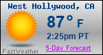 Weather Forecast for West Hollywood, CA