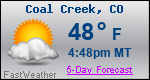 Weather Forecast for Coal Creek, CO