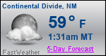 Weather Forecast for Continental Divide, NM