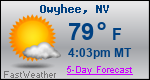 Weather Forecast for Owyhee, NV