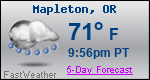 Weather Forecast for Mapleton, OR