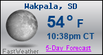 Weather Forecast for Wakpala, SD