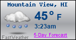 Weather Forecast for Mountain View, HI