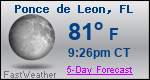 Weather Forecast for Ponce de Leon, FL
