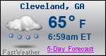 Weather Forecast for Cleveland, GA