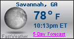 Weather Forecast for Savannah, GA