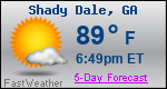 Weather Forecast for Shady Dale, GA