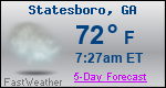 Weather Forecast for Statesboro, GA
