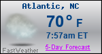 Weather Forecast for Atlantic, NC