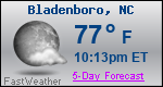 Weather Forecast for Bladenboro, NC