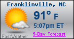 Weather Forecast for Franklinville, NC