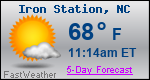 Weather Forecast for Iron Station, NC
