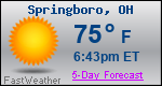 Weather Forecast for Springboro, OH