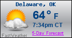 Weather Forecast for Delaware, OK