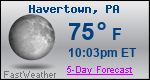 Weather Forecast for Havertown, PA