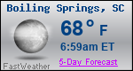 Weather Forecast for Boiling Springs, SC