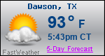 Weather Forecast for Dawson, TX