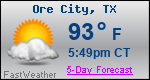 Weather Forecast for Ore City, TX