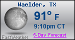Weather Forecast for Waelder, TX