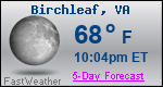 Weather Forecast for Birchleaf, VA