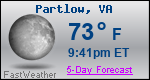 Weather Forecast for Partlow, VA
