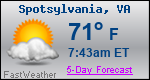 Weather Forecast for Spotsylvania, VA