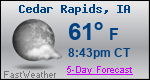 Weather Forecast for Cedar Rapids, IA