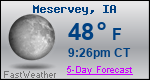 Weather Forecast for Meservey, IA