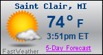 Weather Forecast for Saint Clair, MI