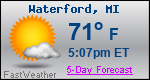 Weather Forecast for Waterford, MI