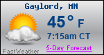 Weather Forecast for Gaylord, MN
