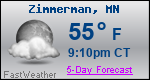 Weather Forecast for Zimmerman, MN