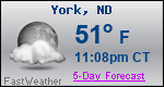 Weather Forecast for York, ND