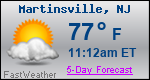 Weather Forecast for Martinsville, NJ