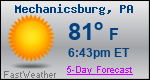 Weather Forecast for Mechanicsburg, PA