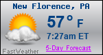 Weather Forecast for New Florence, PA