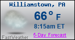 Weather Forecast for Williamstown, PA