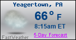 Weather Forecast for Yeagertown, PA