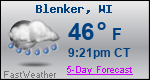 Weather Forecast for Blenker, WI