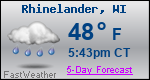 Weather Forecast for Rhinelander, WI