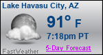 Weather Forecast for Lake Havasu City, AZ